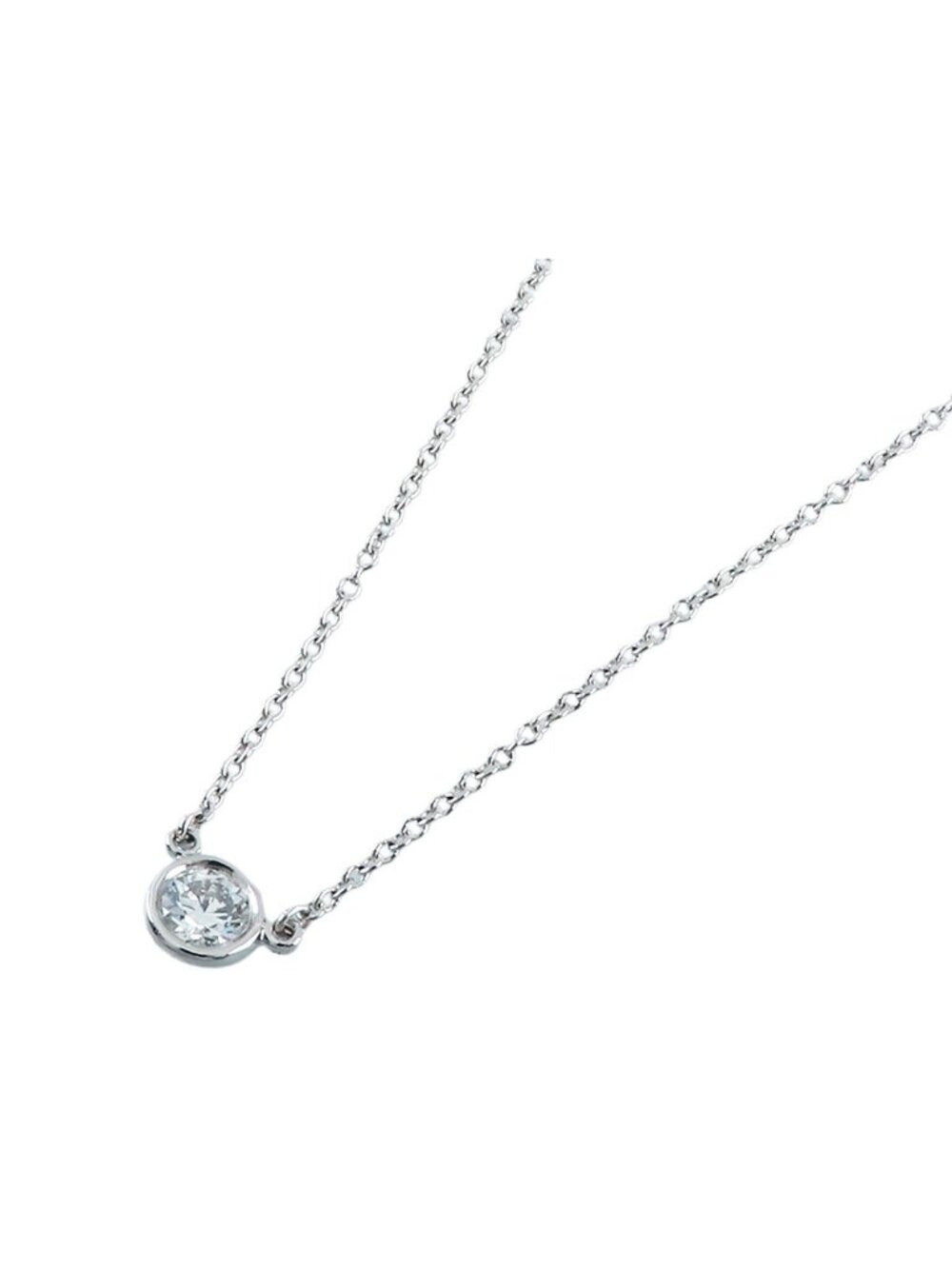 Tiffany & Co by the Yard Pendant Platinum Diamond Elsa Peretti Single Necklace